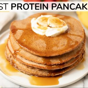 PEANUT BUTTER PROTEIN PANCAKES | without protein powder