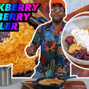 Lower Carb Blackberry Blueberry Cobbler - Black History Month