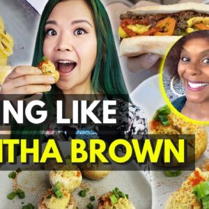 I Ate Like TABITHA BROWN~ Carrot Hot Dogs?! Vegan Devilled Eggs, Vegan Mac & Cheese!