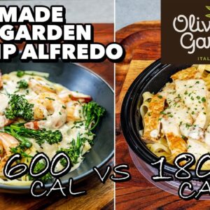 Reimagined 600 Calorie Olive Garden Shrimp Alfredo
