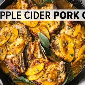 APPLE CIDER PORK CHOPS | a seriously amazing pork chop recipe