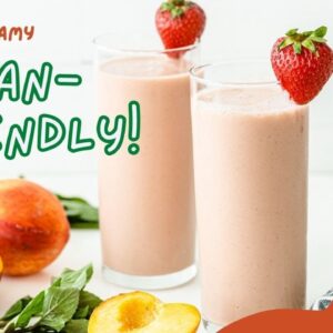 Creamy Strawberry Peach Smoothie 🍓🍑 | Vegan-Friendly
