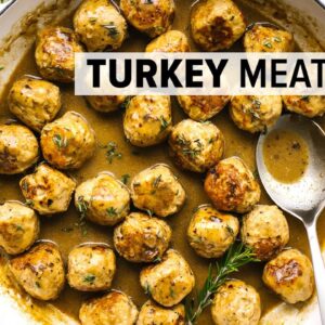 TURKEY MEATBALLS | with the MOST delicious maple mustard sauce!