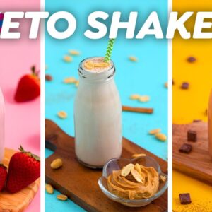3 Keto Shake Recipes – Chocolate, Peanut Butter & Strawberry!