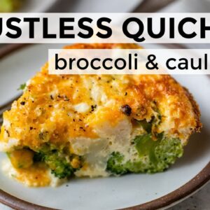 EASY CRUSTLESS QUICHE | with broccoli and cauliflower