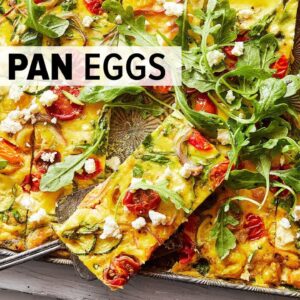 MEDITERRANEAN SHEET PAN EGGS | from my healthy meal prep cookbook!