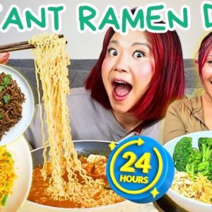 ONLY EATING INSTANT NOODLES FOR 24 HOURS! (Vegan Style)